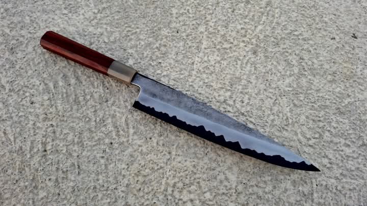 Handforged 9" Custom San Mai Gyuto Chef Knife – 1095 High Carbon Core (59 HRC)