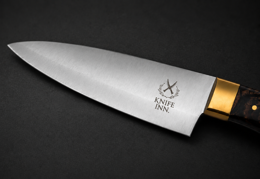 Custom 8" Stainless Steel Chef knife with wooden Handle