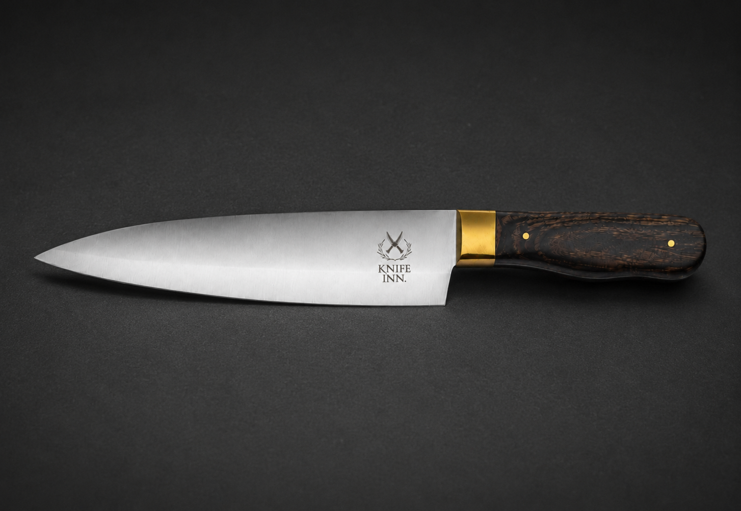 Custom 8" Stainless Steel Chef knife with wooden Handle